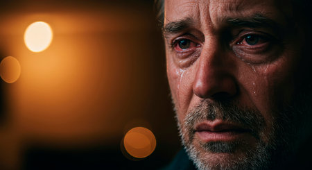 Close-up portrait of a senior man looking at the camera.の素材