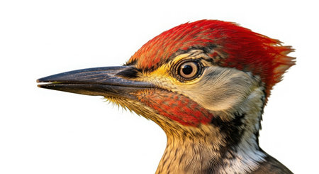 Close-up of the head of a red-headed woodpeckerの素材