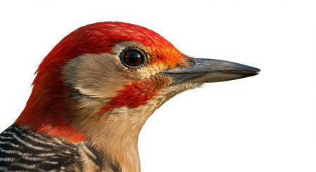 Red-bellied Woodpecker (Melanerpes carolinus) isolated on white backgroundの素材