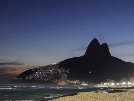 View of Rio de Janeiro at night.