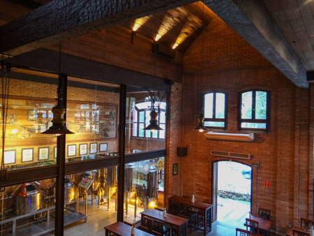 View of the interior of a pub in London.の写真素材