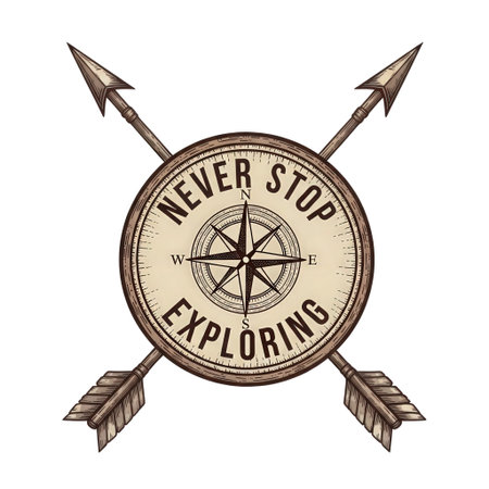 Vintage compass with arrow on white background. Vector illustration for your designのイラスト素材