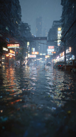 Heavy rain in Bangkok, Thailand.の素材