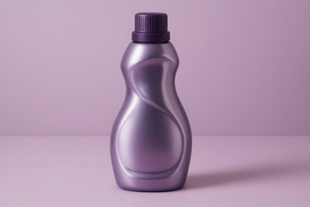 Plastic bottle of detergent on purple background. 3d renderingの素材