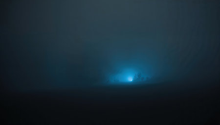 Foggy night in the mountains. Foggy mountain landscape.の素材