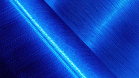 Blue metal background with some smooth lines in it (selective focus)の素材