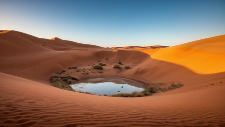 Sand dunes in the Sahara desert, Merzouga, Moroccoの素材