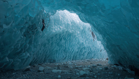 Ice cave in Perito Moreno glacier, Patagonia, Argentinaの素材