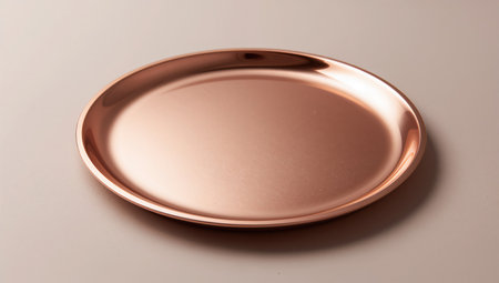 Bronze plate isolated on a white background. Close-up.の素材