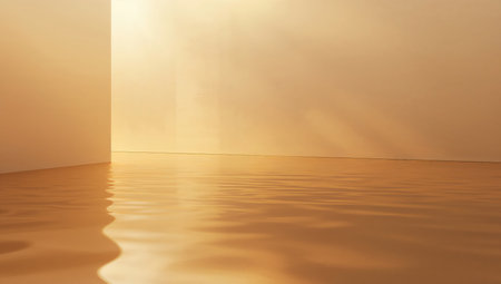 3d render of empty room with sun rays coming through the windowの素材