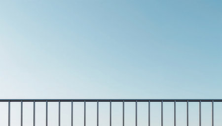 Balcony with blue sky background. 3d rendering illustration.の素材