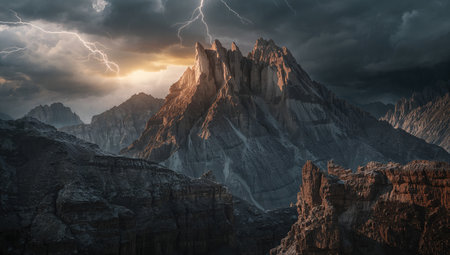 Dolomites mountains panoramic view at sunset, Italyの素材