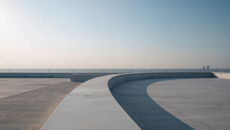 empty parking lot with blue sky in the morning at china.の素材