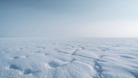 Winter landscape with snowdrift and clear blue sky. Long exposure.の素材