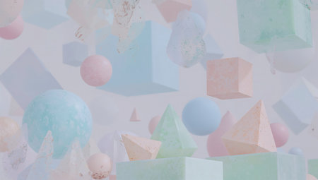 Abstract background with geometric shapes. 3d rendering, 3d illustration.の素材
