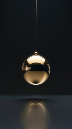 Disco ball on a dark background with reflection and copyspaceの素材