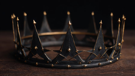low key image of beautiful queen crown. vintage filtered. selective focusの素材