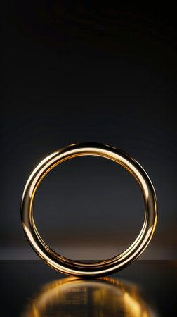 Wedding ring on a dark background. 3D rendering.の素材