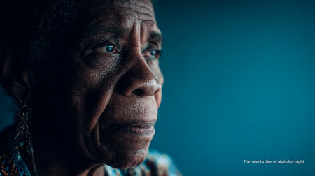 Portrait of an elderly African woman. Elderly people concept.の素材