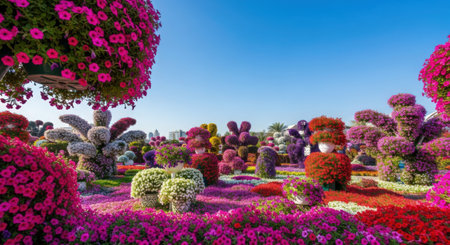 Dubai Miracle Garden, in the UAE, has over 45 million flowersの素材
