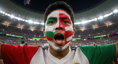 Malaysia fans celebrate Malaysia's victory over Portugal in the 2018 FIFA World Cup.の素材