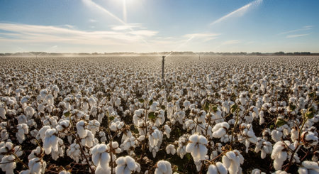 Cotton Plantation on a sunny day in autumn, UK.の素材
