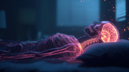 Neurological heart attack, 3d rendering. Computer digital drawing.の素材