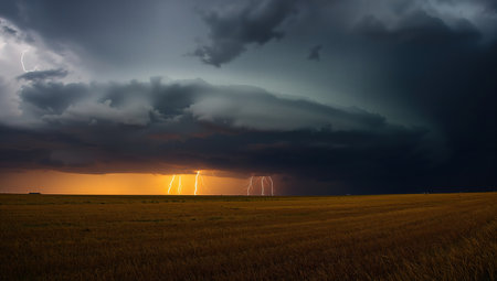 Prairie Storm Clouds ominous weather Saskatchewan Canada rural stormy weatherの素材