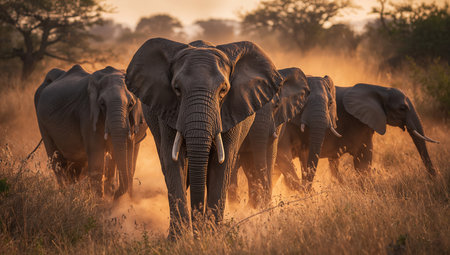 Elephants in Chobe National Park, Botswana, Africaの素材