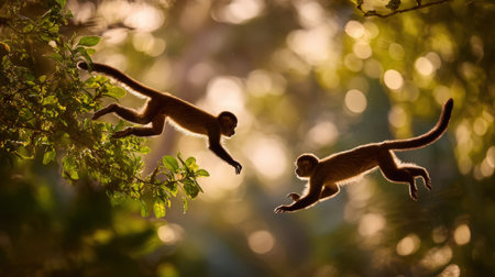 Monkey in the jungle of Borneo, Sabah, Malaysiaの素材