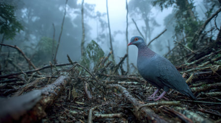 Pigeon in the rain forest at Doi Inthanon National Park, Chiang Mai, Thailandの素材