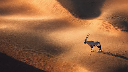 Gemsbok antelope (Oryx gazella) in the Sahara desert, Moroccoの素材