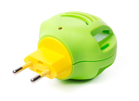 Mosquito fumigator isolated on white background close-up の写真素材