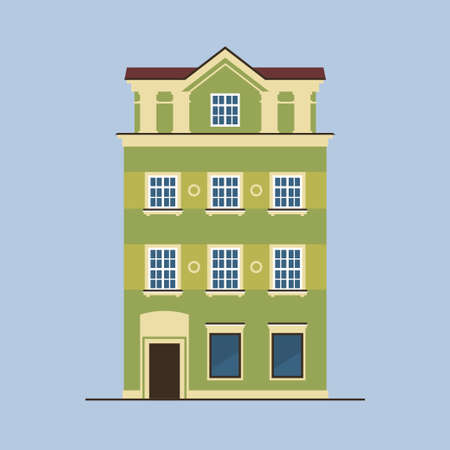 European historical buildings. Traditional Amsterdam, Netherlands architecture. vector illustration.のイラスト素材