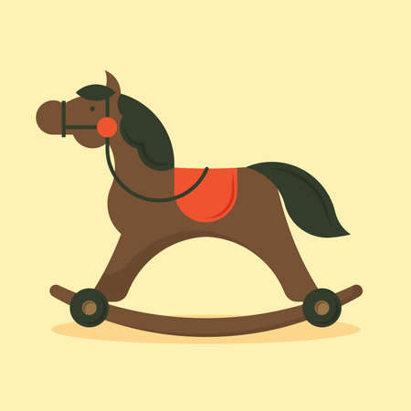 Wooden horse. Toys for boys. vector image.のイラスト素材