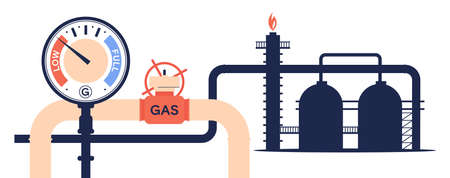 Gas from Russia. gas pipeline. vector image.のイラスト素材