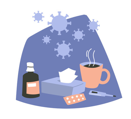 Viruses, diseases and medicines. vector image.のイラスト素材