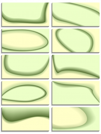 Set of business cards with abstract green waves.のイラスト素材
