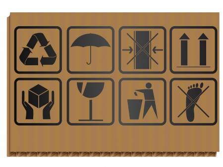 Transportation symbols on sheet of cardboard のイラスト素材