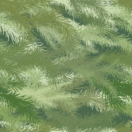 Seamless wallpaper spruce branch in green tone.のイラスト素材