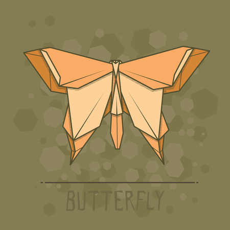 Vector simple illustration paper origami of butterfly.のイラスト素材