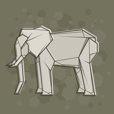 Vector abstract simple illustration drawing elephant.のイラスト素材