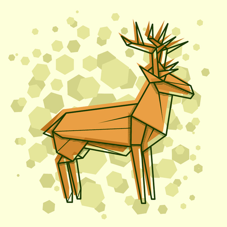Vector abstract simple illustration drawing outline deer.のイラスト素材