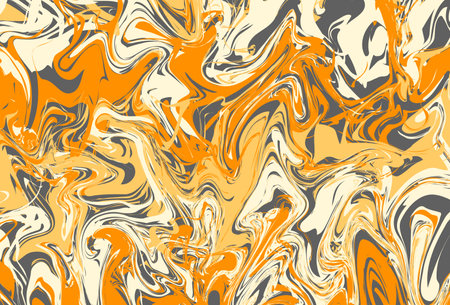 abstract marble patterns, wood texture, watercolor marble patterns. Orange and yellow. Vector background. Trendy textiles, fabrics, wrappers. Aqua ink painting on waterのイラスト素材