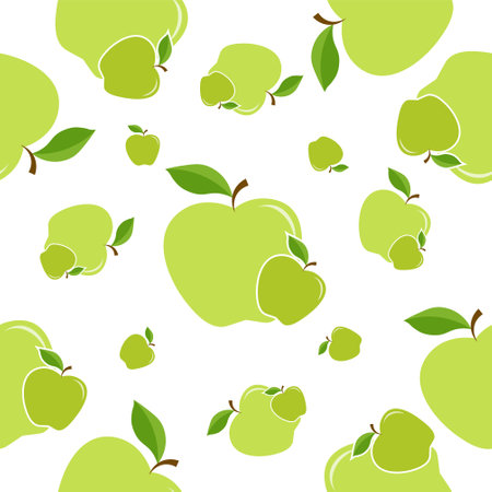 Fruit apple seamless pattern, with a modern style, vectorのイラスト素材