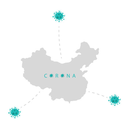 Corona virus background design is bright green, suitable for backgrounds, posters, greeting cards, flyers, covers, etc.のイラスト素材