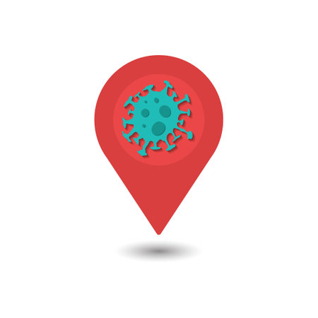 virus background design is bright red, suitable for backgrounds, posters, greeting cards, flyers, covers, etc.のイラスト素材