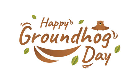 Happy groundhog day, perfect for backgrounds, posters, covers, wallpapers, and moreのイラスト素材