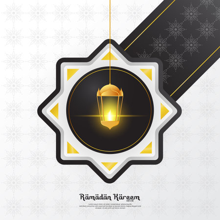 Ramadan background design with lantern elements, suitable for backgrounds, posters, promos, covers, social media posts and othersのイラスト素材