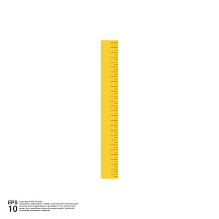 yellow ruler illustration in flat design styleのイラスト素材